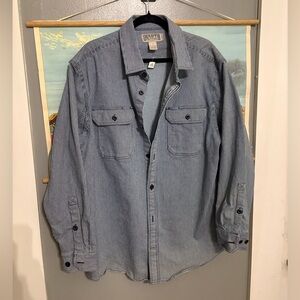 Duluth Trading Co Men's Blue Striped Button Shirt Jacket